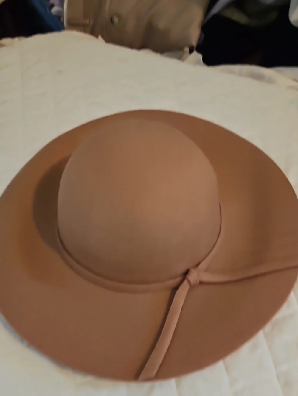 Women’s Wide Brim 57 Cm Wool  Hat - Tan